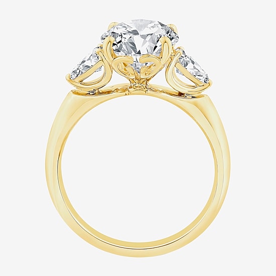 Grown Gorgeous (F / Vs2) Womens 3 3/4 CT. T.W. Lab Grown White Diamond 14K Gold Oval 3-Stone Engagement Ring