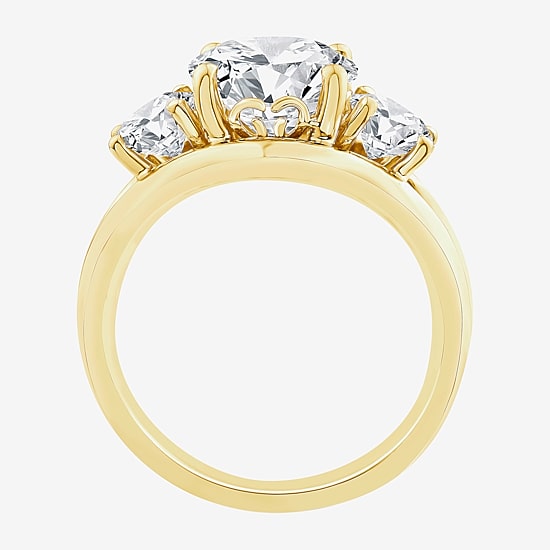 Grown Gorgeous (F / Vs2) Womens 3 3/4 CT. T.W. Lab Grown White Diamond 14K Gold Round 3-Stone Engagement Ring