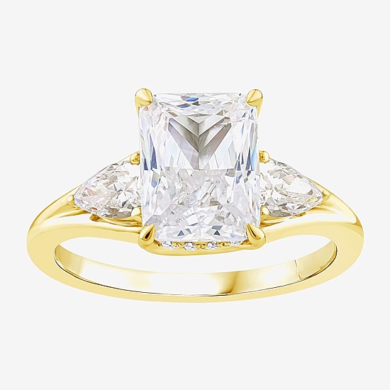 Love Lives Forever (F / Vs2) Womens 2 5/8 Ct. T.W. Lab Grown White Diamond 14K Gold Rectangular 3-Stone Engagement Ring