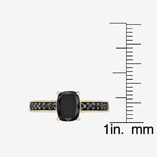 Womens Genuine Black Onyx 18K Gold Over Silver Cocktail Ring