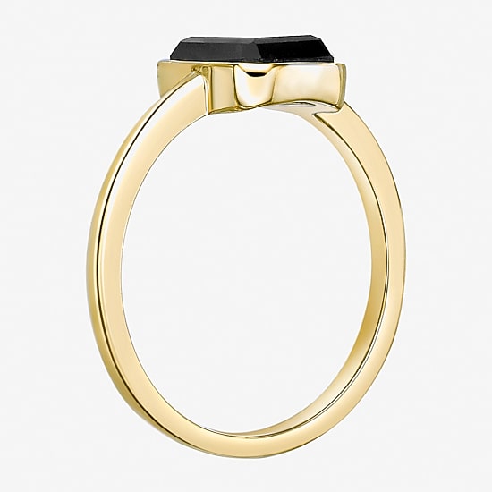 Womens Genuine Black Onyx Sterling Silver Cocktail Ring
