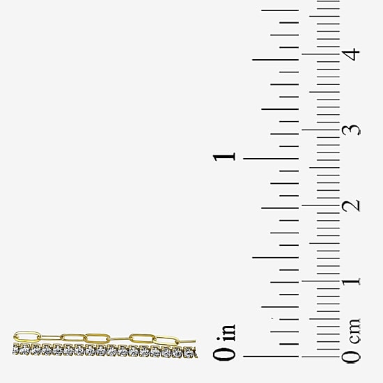 Womens White Cubic Zirconia 14K Gold Over Silver 6 1/2 Inch Tennis Bracelet