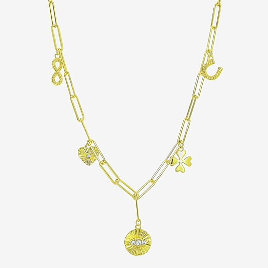 Womens 14K Gold Over Silver 18 Inch Link Chain Necklace