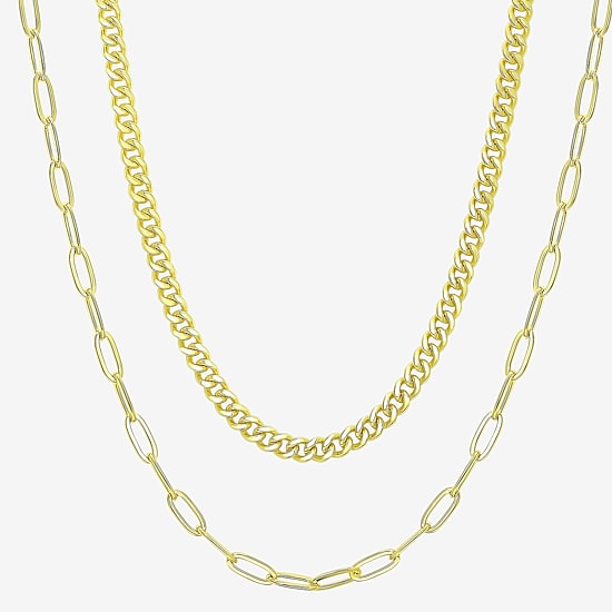 Womens 14K Gold Over Silver 18 Inch Link Chain Necklace