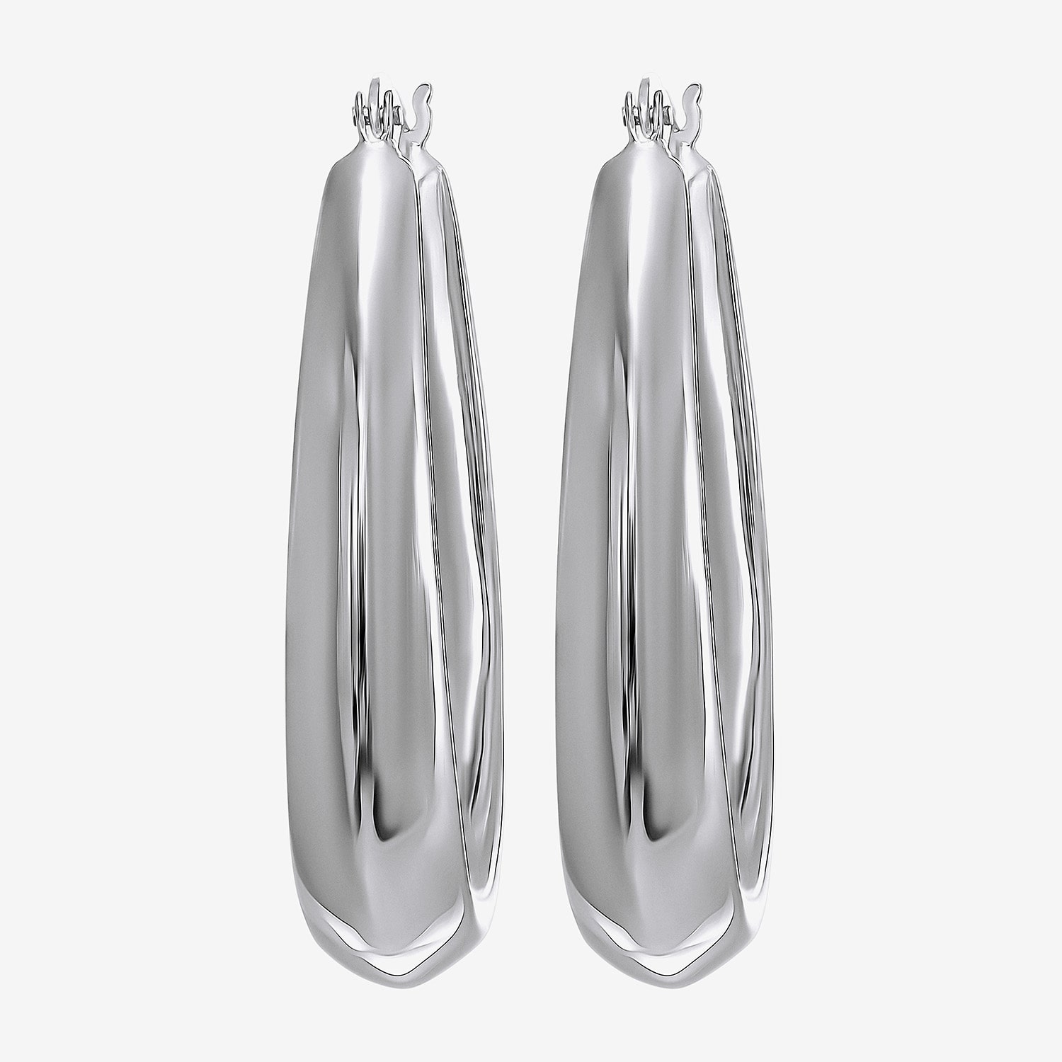 Womens Sterling Silver Hoop Earrings