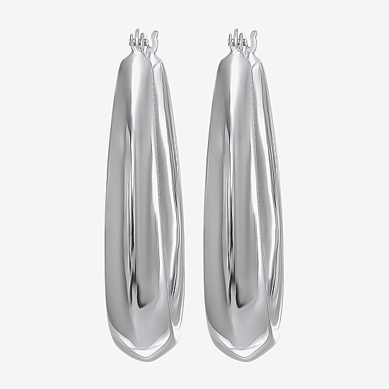 Womens Sterling Silver Hoop Earrings