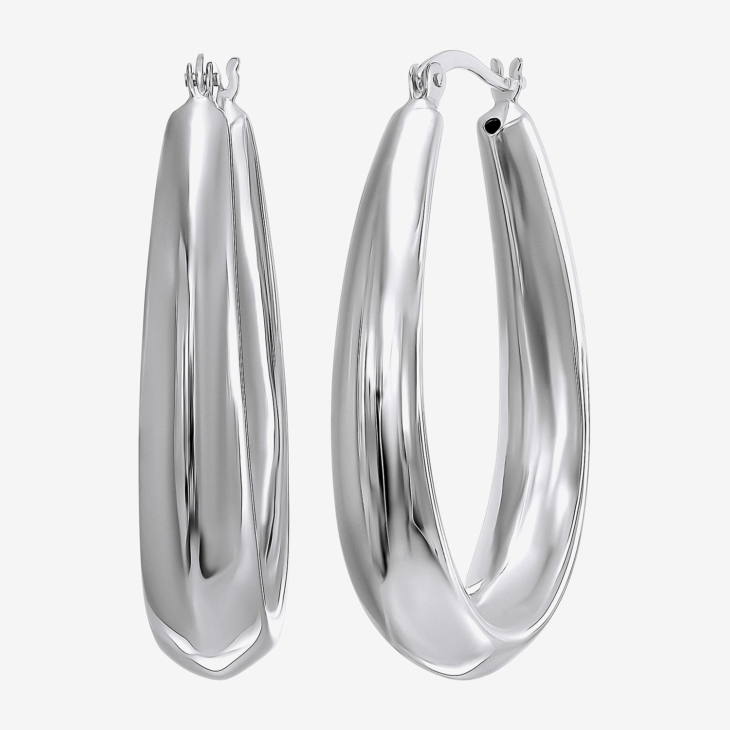 Womens Sterling Silver Hoop Earrings