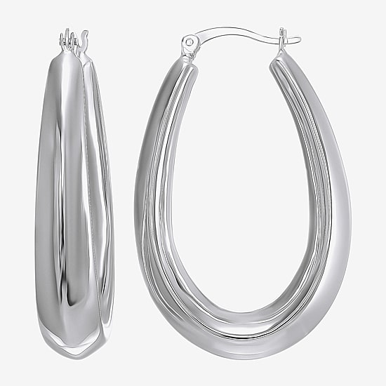 Womens Sterling Silver Hoop Earrings