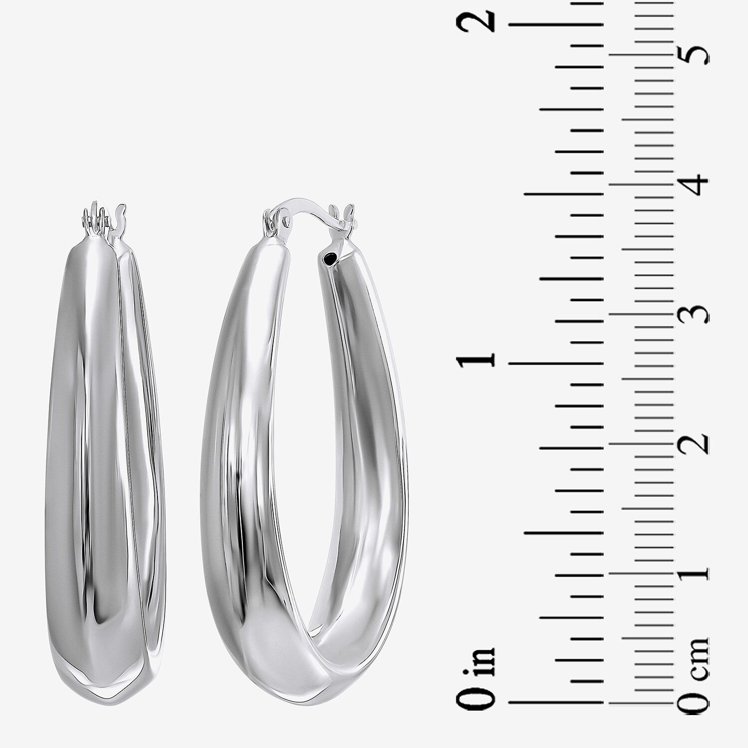 Womens Sterling Silver Hoop Earrings