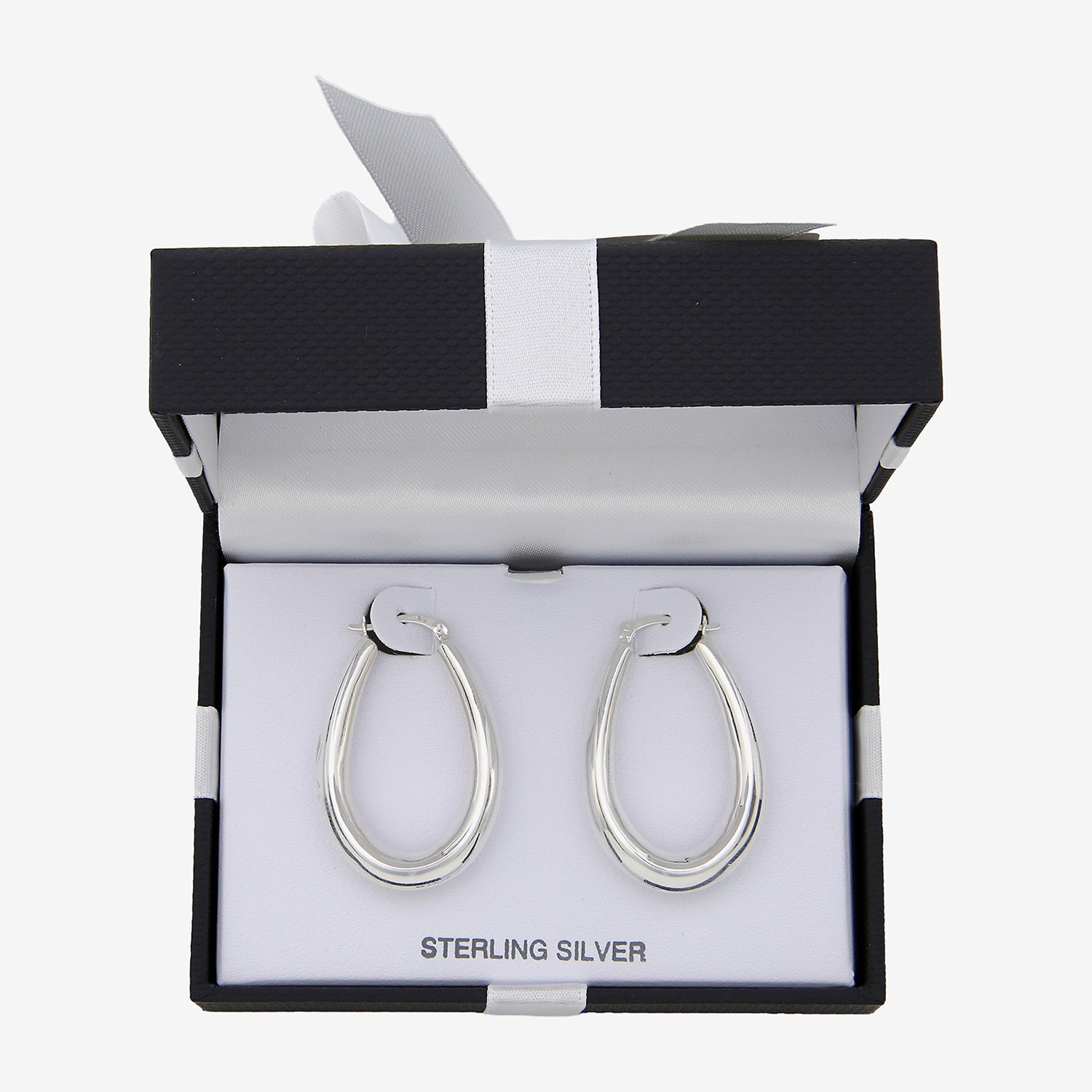 Womens Sterling Silver Hoop Earrings