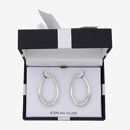 Womens Sterling Silver Hoop Earrings