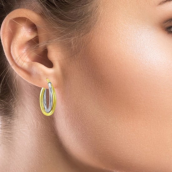 Womens Sterling Silver Hoop Earrings