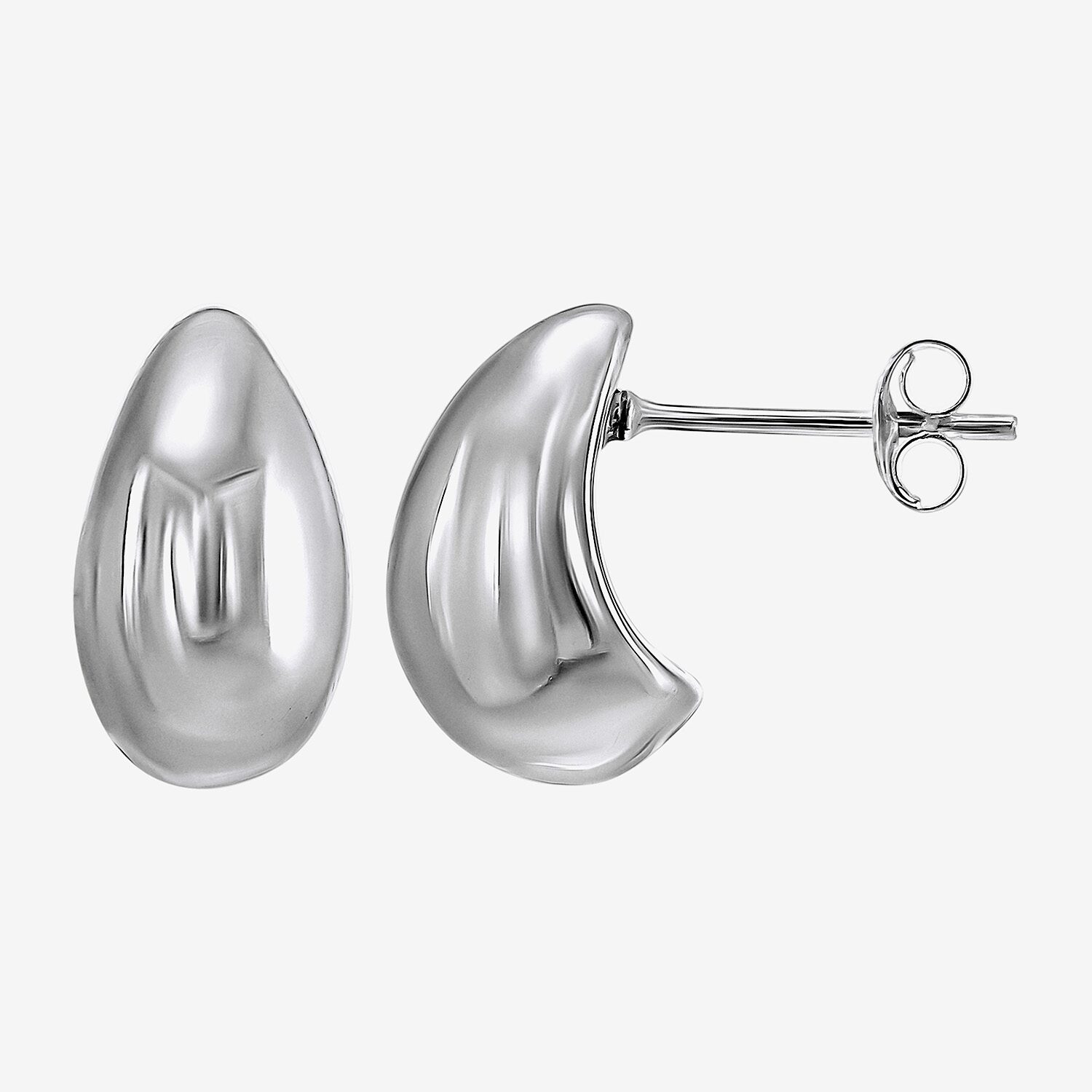 Womens White Cubic Zirconia Sterling Silver Pair Earring Set