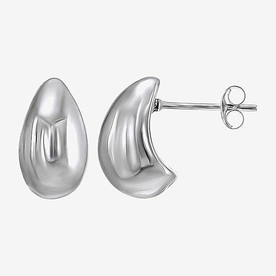 Womens White Cubic Zirconia Sterling Silver 3 Pair Earring Set