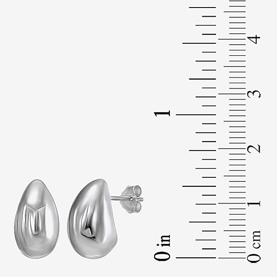 Womens White Cubic Zirconia Sterling Silver 3 Pair Earring Set