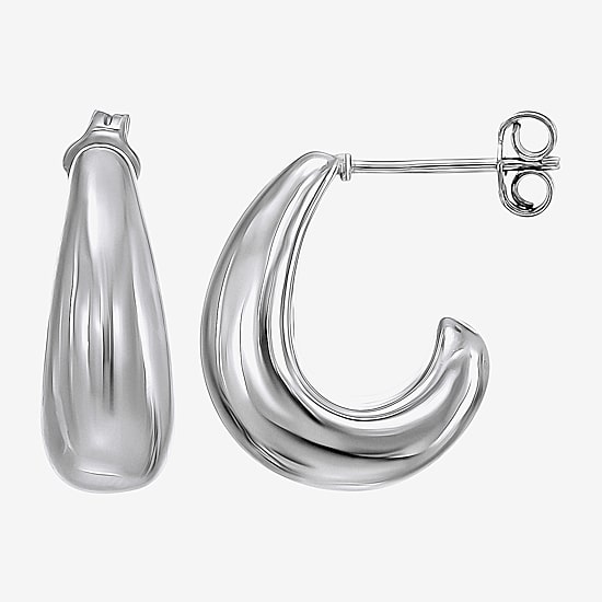 Womens White Cubic Zirconia Sterling Silver 2 Pair Earring Set