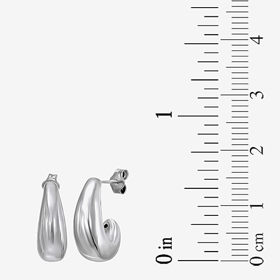 Womens White Cubic Zirconia Sterling Silver 2 Pair Earring Set