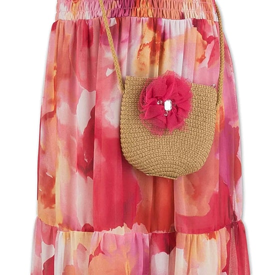 Speechless Big Kid Girls Ruffled Short Sleeve Floral Maxi Dress