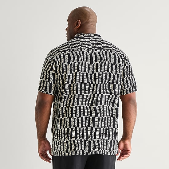 J. Ferrar Mens Short Sleeve Big and Tall Camp Shirt