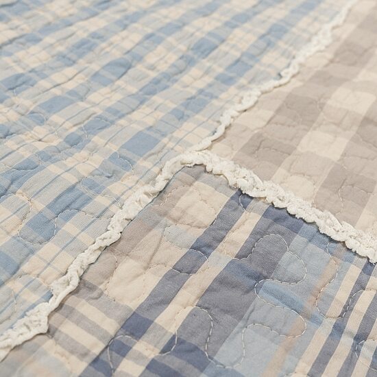 Donna Sharp Slate Cobblestone  Pieced Cotton Quilted Lightweight Throw