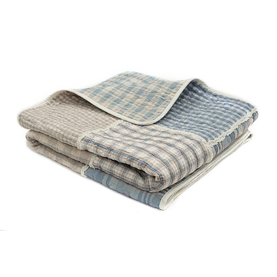 Donna Sharp Slate Cobblestone  Pieced Cotton Quilted Lightweight Throw
