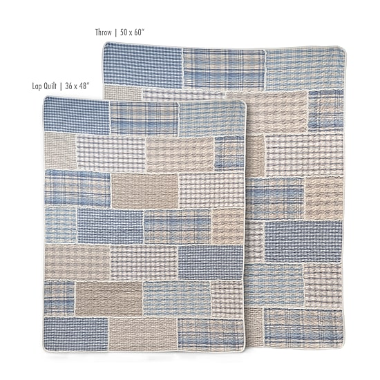 Donna Sharp Slate Cobblestone  Pieced Cotton Quilted Lightweight Throw