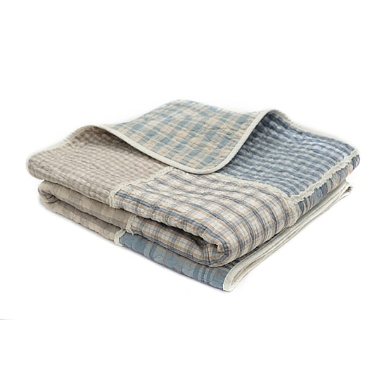 Donna Sharp Slate Cobblestone  Pieced Cotton Quilted Lightweight Throw