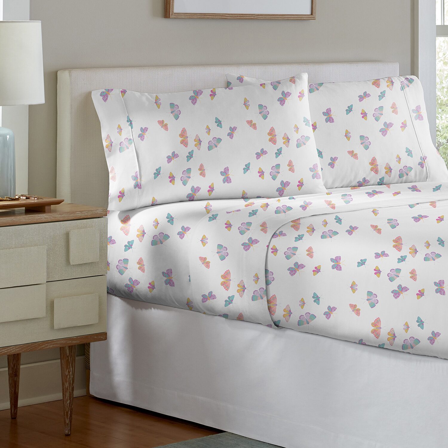 Pointehaven 200 Thread Count Crisp Printed Cotton Sheet Set