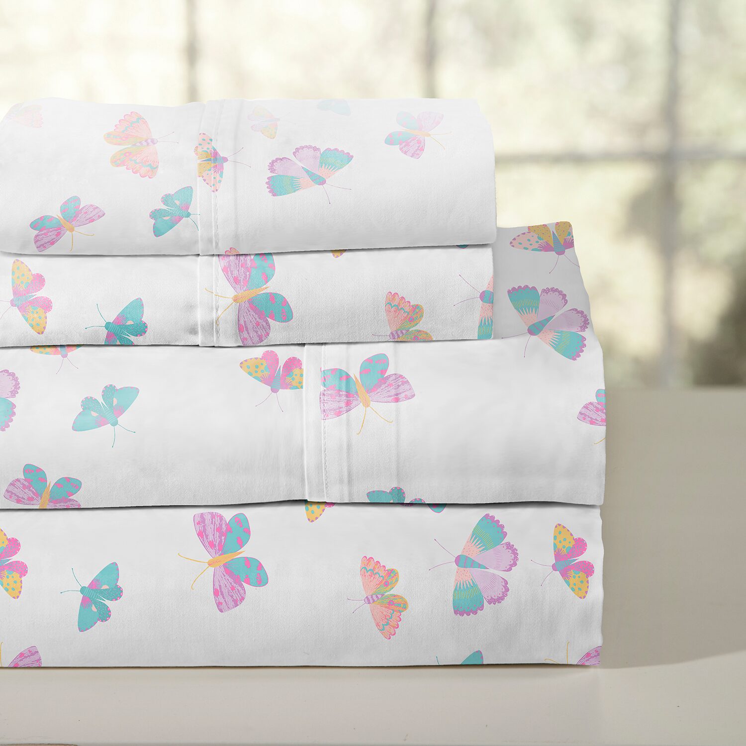 Pointehaven 200 Thread Count Crisp Printed Cotton Sheet Set
