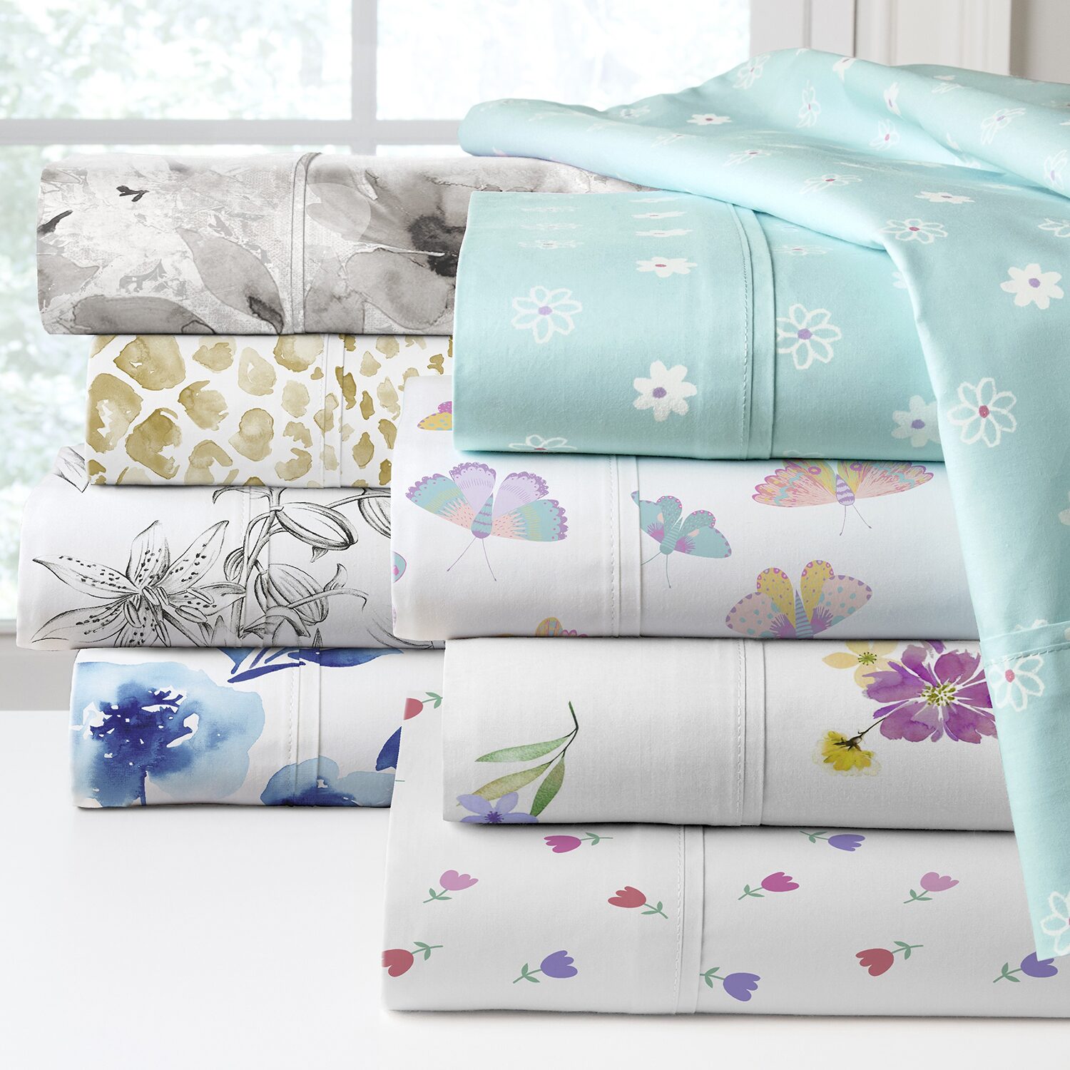 Pointehaven 200 Thread Count Crisp Printed Cotton Sheet Set