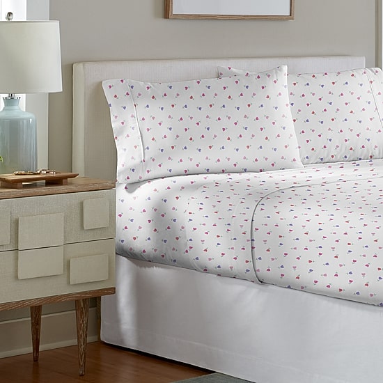 Pointehaven 200 Thread Count Crisp Printed Cotton Sheet Set