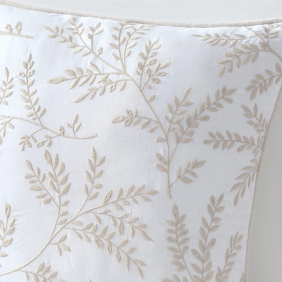 Martha Stewart Murray Leaves Embroidered 18x18 Square Throw Pillow