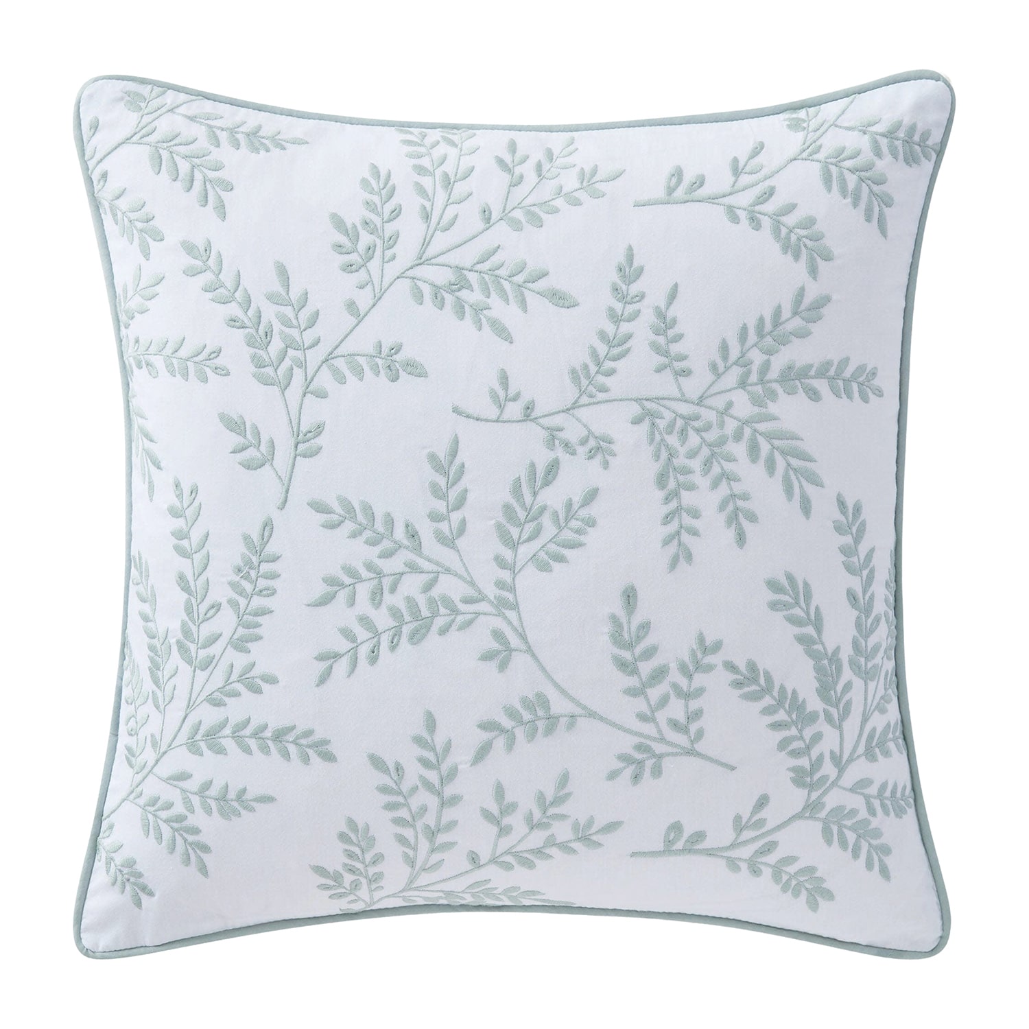 Martha Stewart Murray Leaves Embroidered 18x18 Square Throw Pillow
