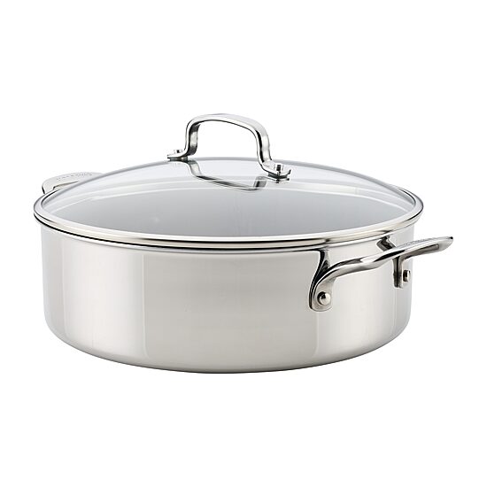 Circulon C1 Series Clad With Scratch Defense Technology Nonstick With Lid 7 Qt Non-Stick Stainless Steel Braising Pan