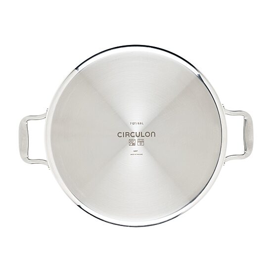 Circulon C1 Series Clad With Scratch Defense Technology Nonstick With Lid 7 Qt Non-Stick Stainless Steel Braising Pan