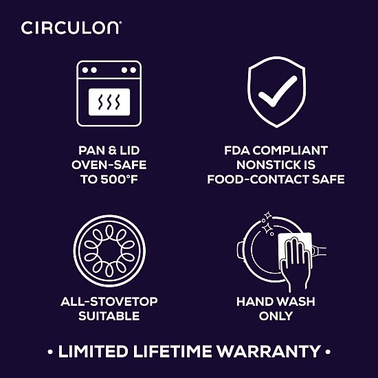 Circulon C1 Series Clad With Scratch Defense Technology Nonstick With Lid 7 Qt Non-Stick Stainless Steel Braising Pan