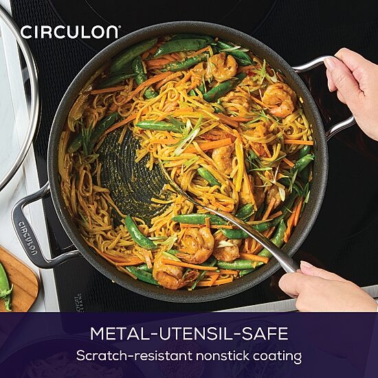 Circulon C1 Series Clad With Scratch Defense Technology Nonstick With Lid 7 Qt Non-Stick Stainless Steel Braising Pan
