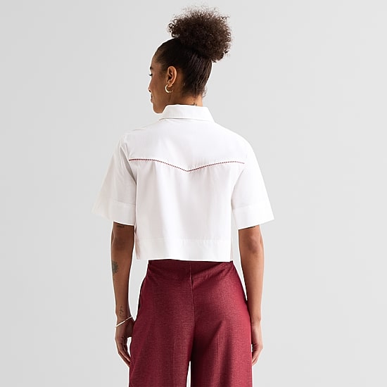 Worthington Womens Short Sleeve Embroidered Button-Down Shirt