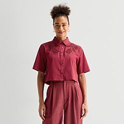 jcpenney red dress shirt Vintage JCPenney Velour Polo Long Sleeve Cherry Red Terry Cloth Shirt L  1970s