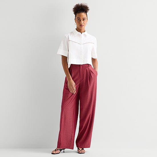 Worthington Womens Straight Mid Rise Trouser