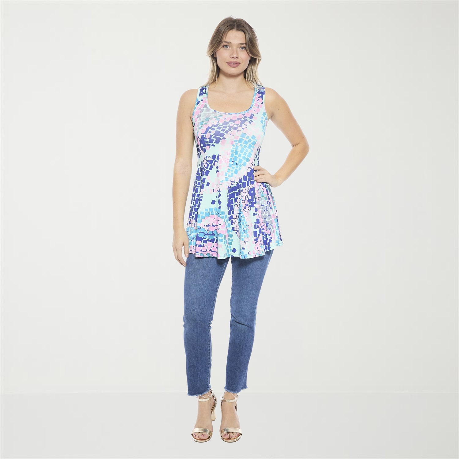 24seven Comfort Apparel Womens Scoop Neck Sleeveless Tank Top