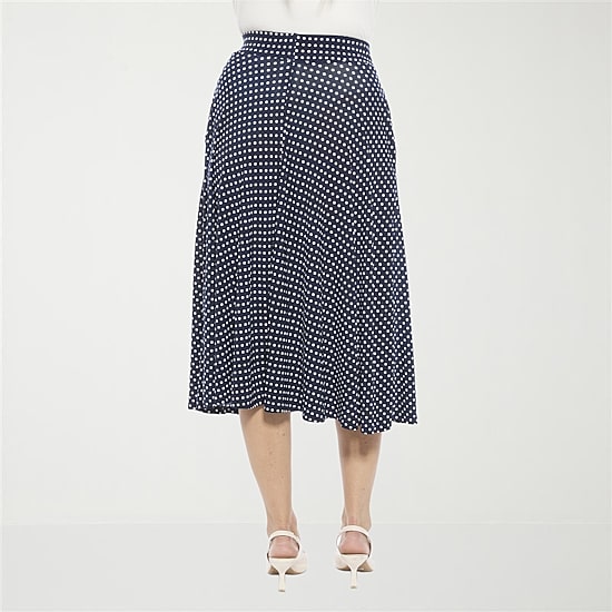 24seven Comfort Apparel Womens Mid Rise Midi A-Line Skirt