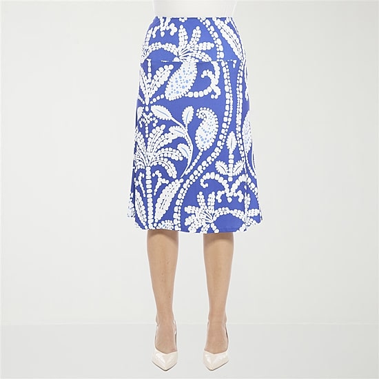 24seven Comfort Apparel Womens Mid Rise A-Line Skirt