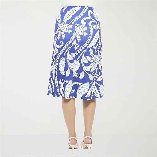 24seven Comfort Apparel Womens Mid Rise A-Line Skirt