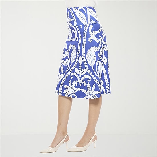 24seven Comfort Apparel Womens Mid Rise A-Line Skirt