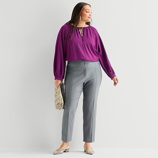 Worthington Plus Womens Luxe Skinny Pant