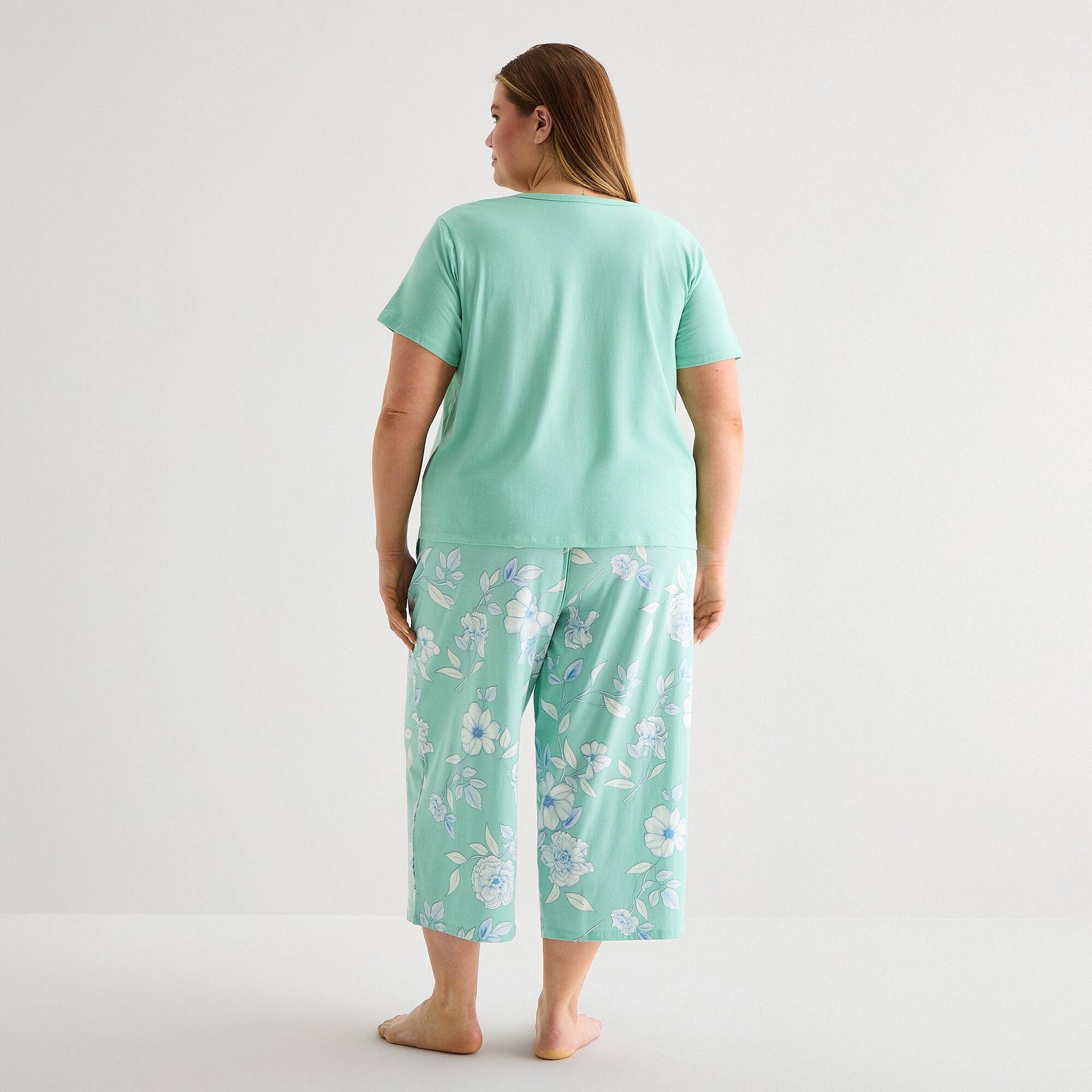 Liz Claiborne Womens Short Sleeve Plus Pajama Set