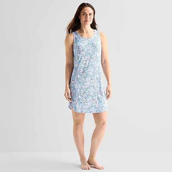 Liz Claiborne Cool and Calm Womens Crew Neck Sleeveless Pajama Top