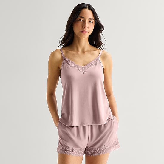 Ambrielle Womens V Neck Sleeveless Pajama Top