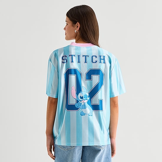 Stitch Womens Juniors V Neck Short Sleeve Jersey